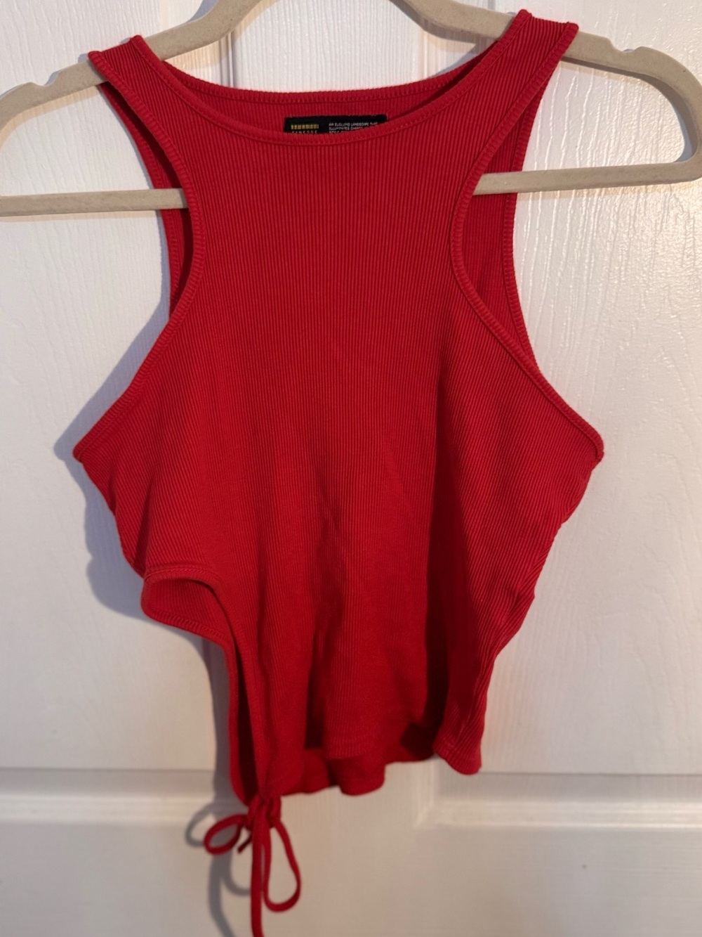 Ribbed Red Tank Top - Women